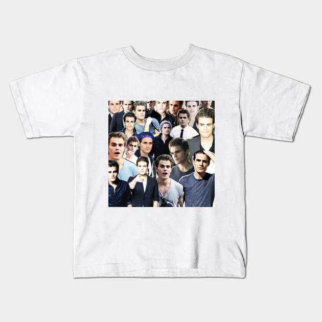 Paul Wesley Collage Kids T-Shirt by lunalovebad